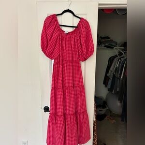 Zoco hot pink gingham dress